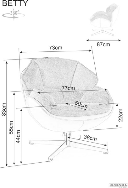 Изображение товара Кресло мягкое Signal Betty (бежевый/черный)