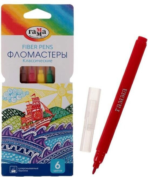 Изображение товара Фломастер-штамп ГАММА Классические / 130822_06 (6цв)