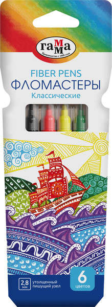 Изображение товара Фломастер-штамп ГАММА Классические / 130822_06 (6цв)