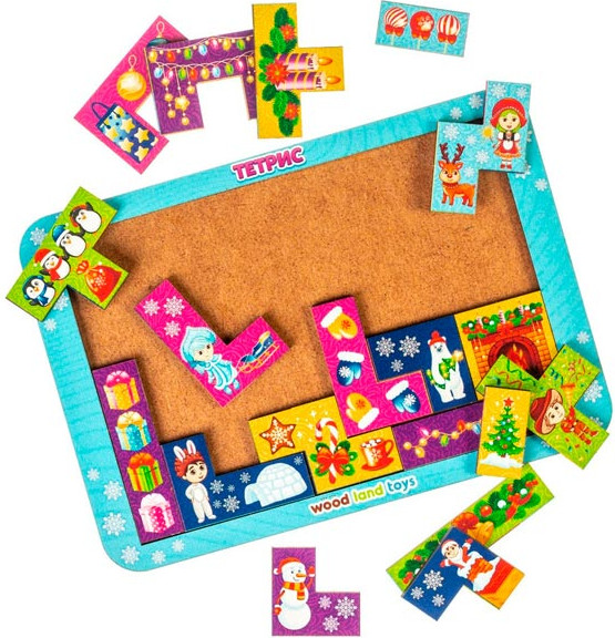 Изображение товара Развивающая игра WoodLand Toys Тетрис Новогодний утренник / 065212