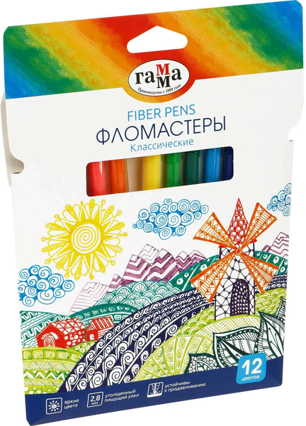 Изображение товара Фломастер-штамп ГАММА Классические / 130822_12 (12цв)