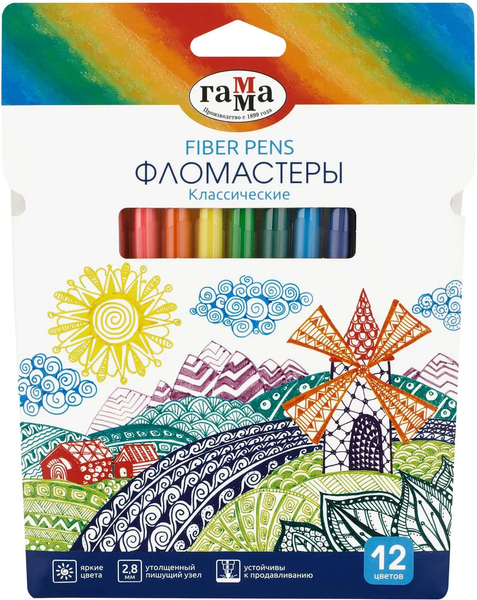 Изображение товара Фломастер-штамп ГАММА Классические / 130822_12 (12цв)