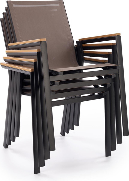 Изображение товара Стул садовый Halmar Fierro (черный/серый/коричневый)
