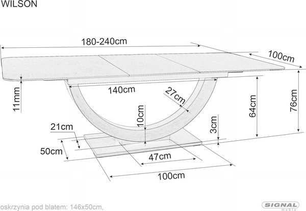 Изображение товара Обеденный стол Signal Wilson Ceramic Ossido Bruno 180 (коричневый/античный коричневый)