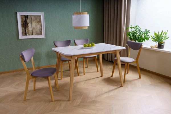 Изображение товара Обеденный стол Signal Marcus 120 (эффект белого мрамора/дуб)