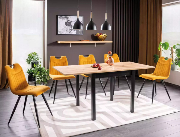 Изображение товара Обеденный стол Signal Flip 60-120x80 (дуб артизан/черный)