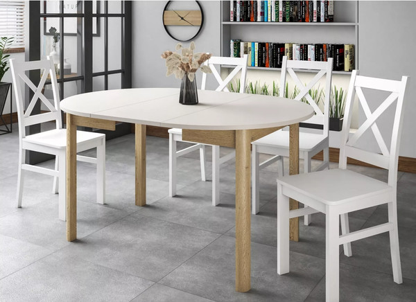 Изображение товара Обеденный стол Signal Dante 102-144x102 (кашемир/дуб кремона)