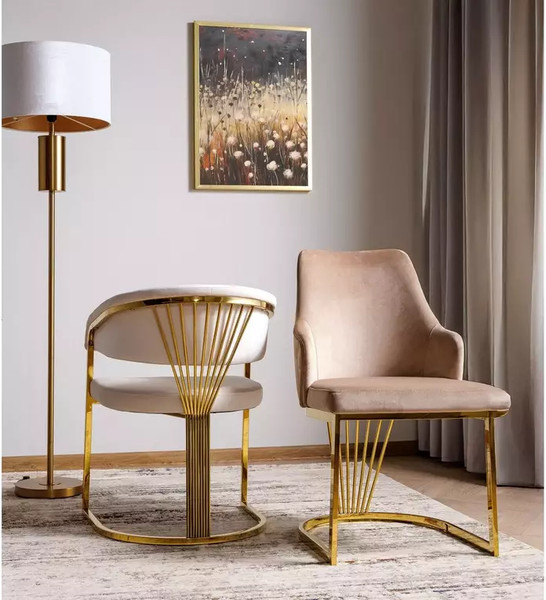 Изображение товара Стул Signal Alure Velvet (Bluvel 28 бежевый/золотой)