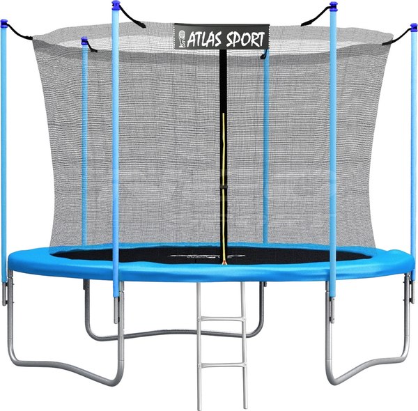Изображение товара Батут Atlas Sport 252см 8ft с внутренней сеткой и лестницей (синий)