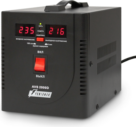 Изображение товара Стабилизатор напряжения PowerMan AVS-2000D (черный)