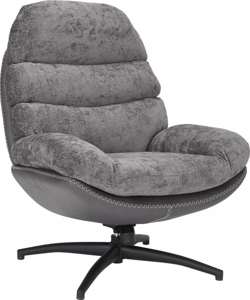 Изображение товара Кресло мягкое Signal Giselle (серый/серый/черный матовый)