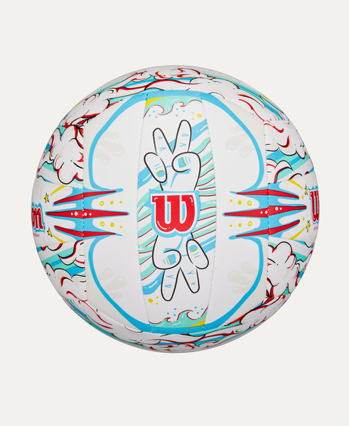 Изображение товара Мяч волейбольный Wilson Graffiti Peace Vb New / WV4008302XBOF (белый/синий)