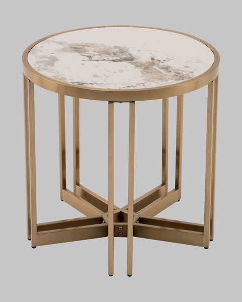 Изображение товара Журнальный столик Stool Group Алиада 55x55 / EET-279-BRCG (светлая керамика/шампань)