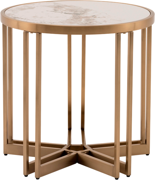 Изображение товара Журнальный столик Stool Group Алиада 55x55 / EET-279-BRCG (светлая керамика/шампань)