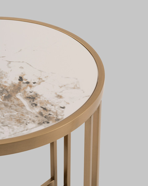 Изображение товара Журнальный столик Stool Group Алиада 55x55 / EET-279-BRCG (светлая керамика/шампань)