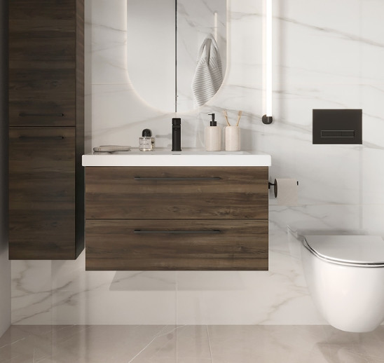 Изображение товара Тумба под умывальник Cersanit Lara 60 / 69158 (орех табак)