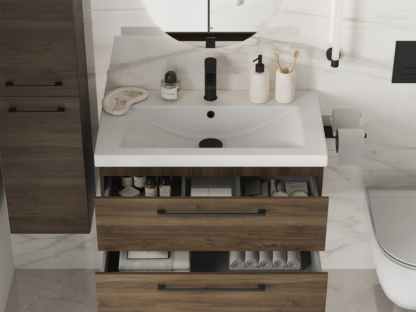 Изображение товара Тумба под умывальник Cersanit Lara 60 / 69158 (орех табак)