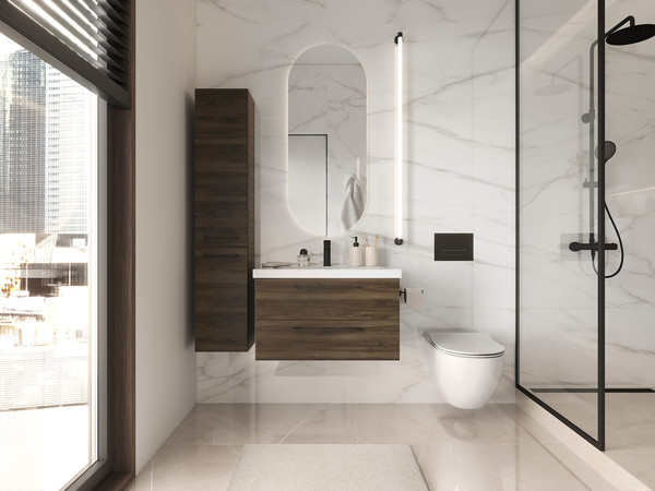 Изображение товара Тумба под умывальник Cersanit Lara 80 / 69160 (орех табак)