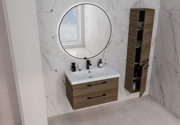 Изображение товара Тумба под умывальник Cersanit Lara 80 / 69160 (орех табак)