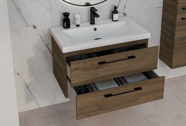 Изображение товара Тумба под умывальник Cersanit Lara 80 / 69160 (орех табак)