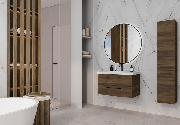 Изображение товара Тумба под умывальник Cersanit Lara 80 / 69160 (орех табак)