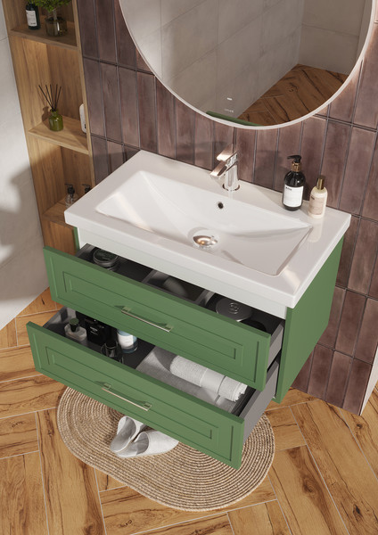 Изображение товара Тумба под умывальник Cersanit Classic 80 / 69092 (зеленый матовый)