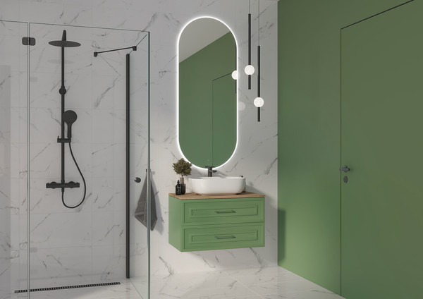 Изображение товара Тумба под умывальник Cersanit Classic 80 / 69092 (зеленый матовый)