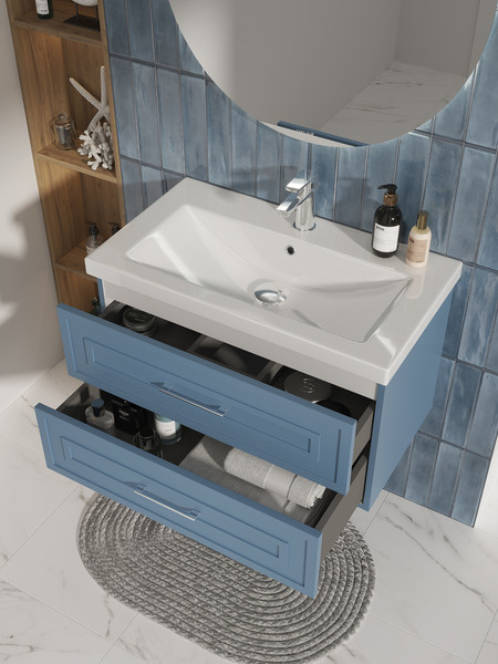 Изображение товара Тумба под умывальник Cersanit Classic 80 / 69091 (голубой матовый)