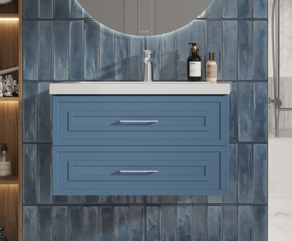 Изображение товара Тумба под умывальник Cersanit Classic 80 / 69091 (голубой матовый)