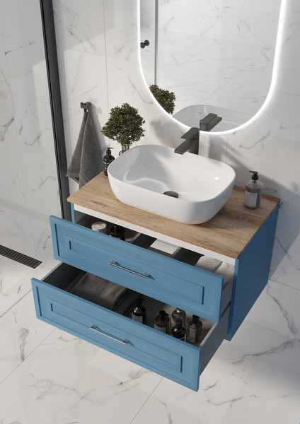 Изображение товара Тумба под умывальник Cersanit Classic 80 / 69091 (голубой матовый)