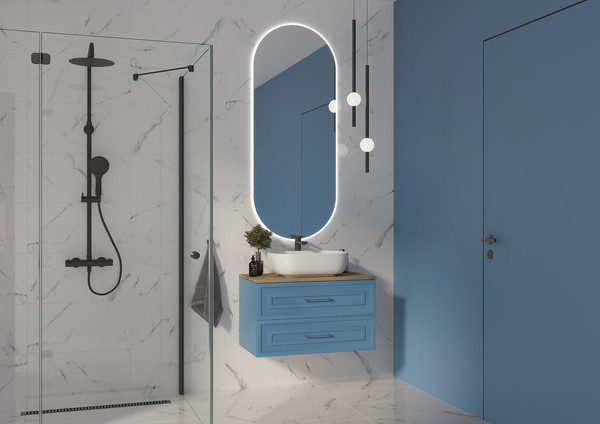 Изображение товара Тумба под умывальник Cersanit Classic 80 / 69091 (голубой матовый)