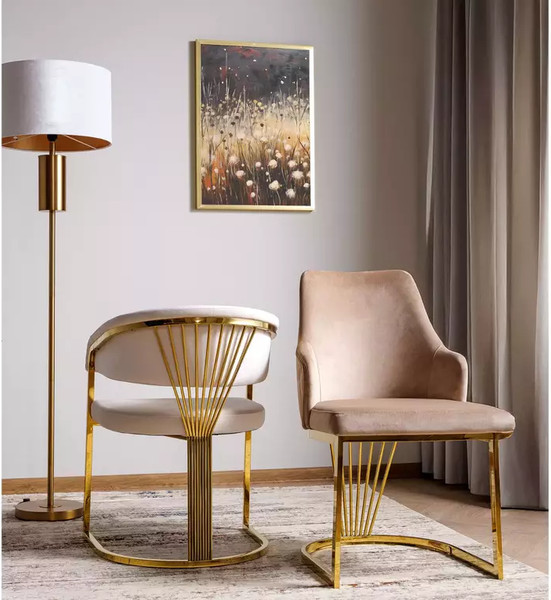 Изображение товара Стул Signal Crown Velvet (Bluvel 28 бежевый/золотой)