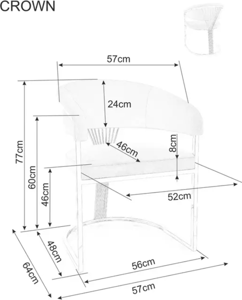 Изображение товара Стул Signal Crown Velvet (Bluvel 28 бежевый/золотой)