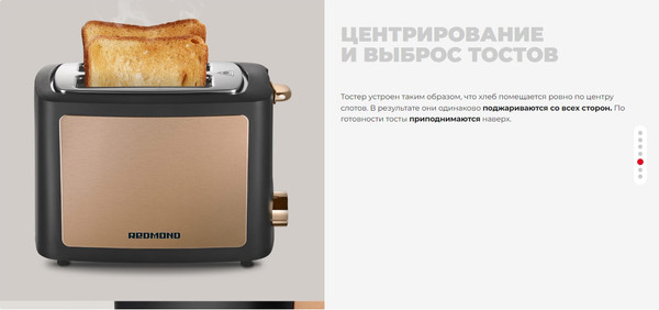 Изображение товара Тостер Redmond T901 (черный/бронзовый)