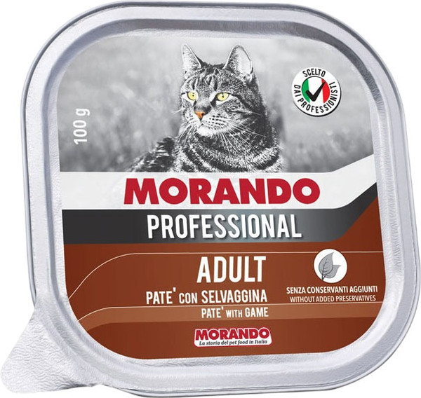Изображение товара Влажный корм для кошек Morando Professional паштет с дичью (100г)