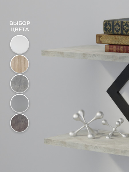 Изображение товара Полка Макс Стайл ПнР-400-2-1 навесная (бетон)