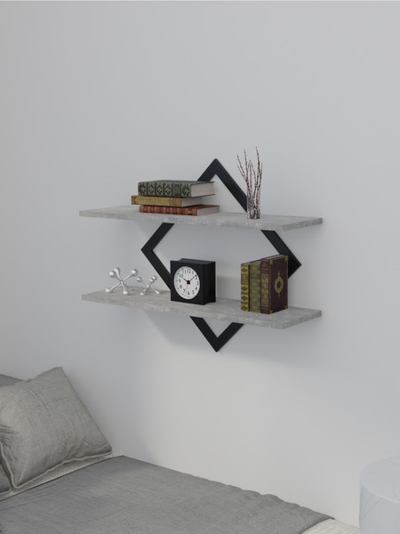 Изображение товара Полка Макс Стайл ПнР-400-2-1 навесная (бетон темный)