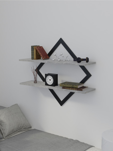 Изображение товара Полка Макс Стайл ПнР-500-2-1 навесная (бетон темный)