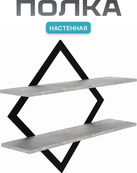 Изображение товара Полка Макс Стайл ПнР-500-2-1 навесная (бетон темный)