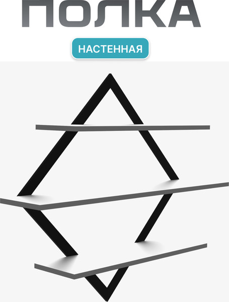 Изображение товара Полка Макс Стайл ПнР-600-3-1 навесная (белый)