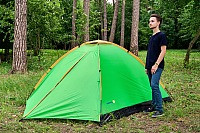 Изображение товара Палатка Sundays GC-TT003 со спальным мешком и туристическим ковриком (зеленый/желтый)
