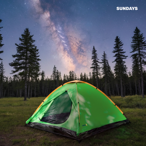 Изображение товара Палатка Sundays GC-TT003 со спальным мешком и туристическим ковриком (зеленый/желтый)