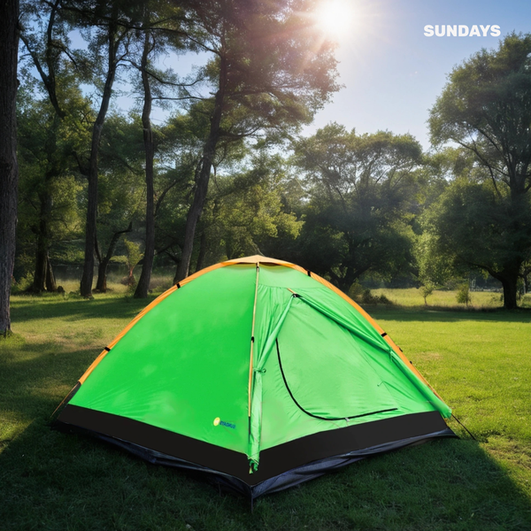 Изображение товара Палатка Sundays GC-TT003 со спальным мешком и туристическим ковриком (зеленый/желтый)