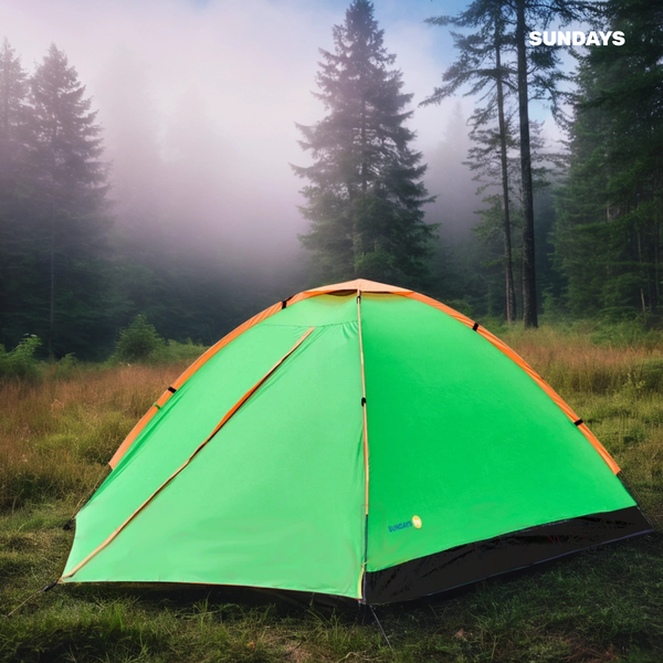 Изображение товара Палатка Sundays GC-TT003 со спальным мешком и туристическим ковриком (зеленый/желтый)