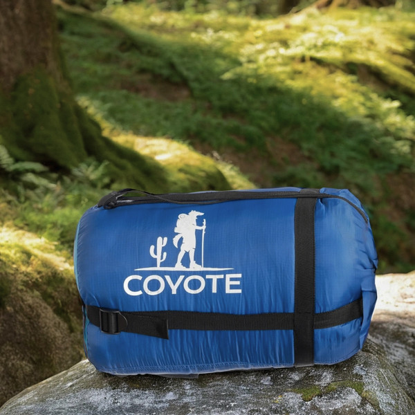 Изображение товара Спальный мешок Coyote Baring ZC-SB022 (синий с туристическим ковриком Foal 1.2см хаки)