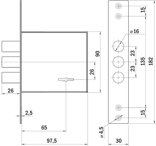 Изображение товара Замок врезной VELA V67