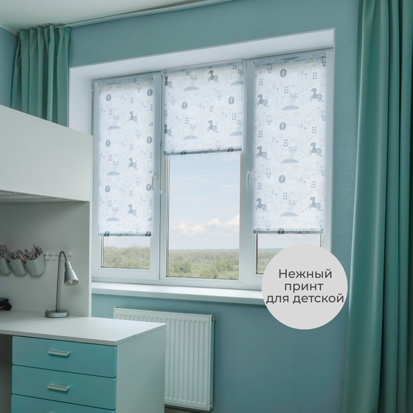 Изображение товара Рулонная штора Franc Gardiner Print Сказочный лес 65x160 / 9403218117 (серый)