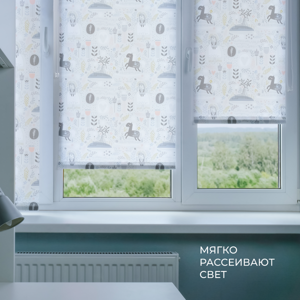 Изображение товара Рулонная штора Franc Gardiner Print Сказочный лес 65x160 / 9403218117 (серый)