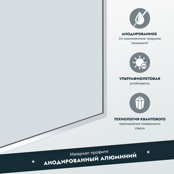 Изображение товара Стеклянная шторка для ванны Benetto BEN-403-SL-C 700