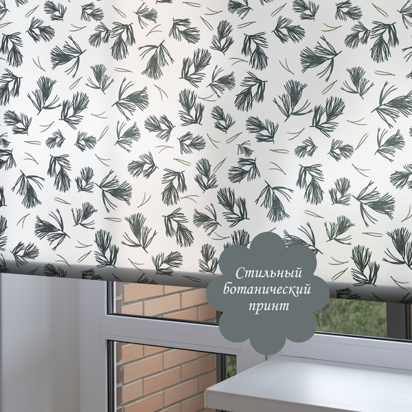 Изображение товара Рулонная штора Franc Gardiner Print Сосна 90x160 / 9403218145 (белый)